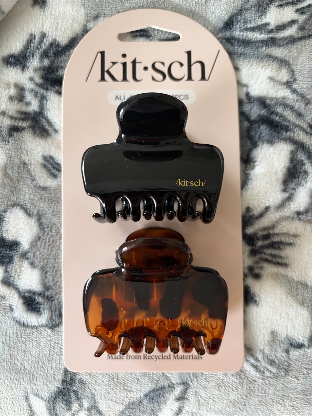 Kitsch Kids 2-Pack Hair Claw Clips — Black & Tortoiseshell Brown